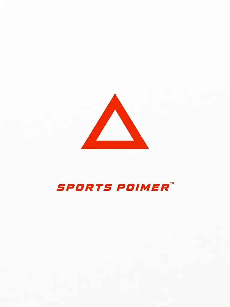 A bold and dynamic logo design for a sports equipment company, featuring a strong geometric shape and energetic typography, set against a dark, high-contrast background.